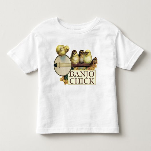 バンジョーのひよこの幼児ライト不足分の袖のTシャツ トドラーTシャツ (正面)