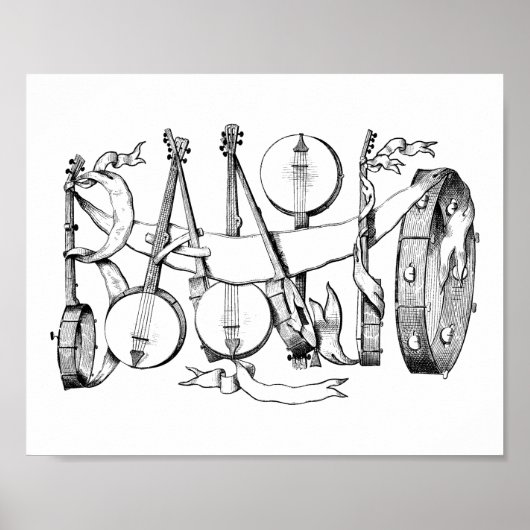 バンジョーのイラストレーション芸術 ポスター (正面)