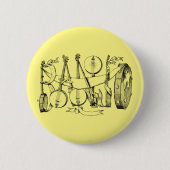 バンジョーのイラストレーション芸術 缶バッジ (正面)