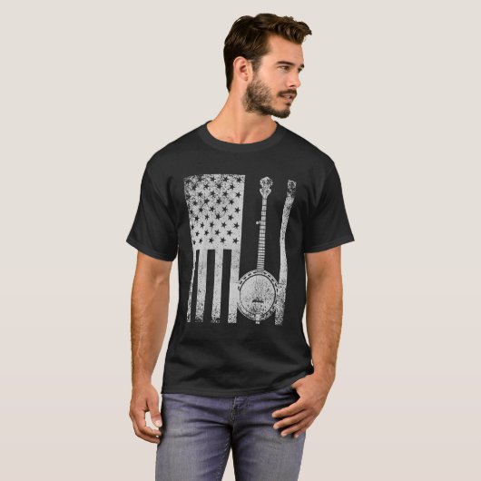バンジョーの愛国心が強い米国旗のバンジョーの恋人のTシャツ Tシャツ