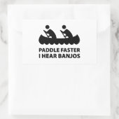 バンジョーの音が聞こえるより速くパドル 長方形シール (バッグ)