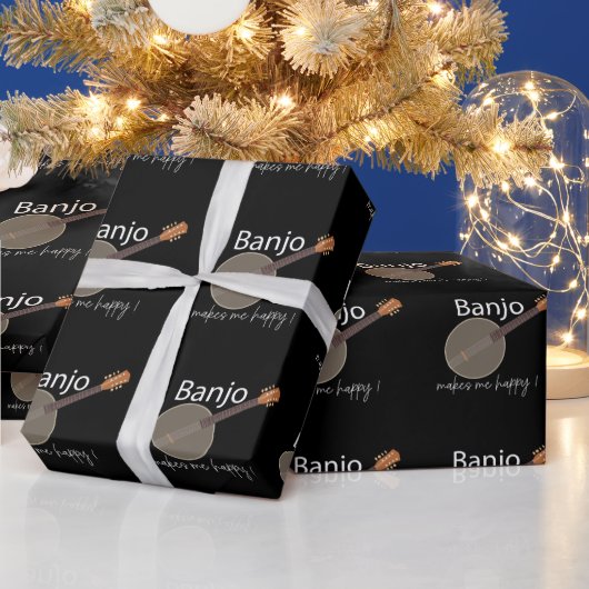 バンジョーは私を幸せにしてくれる ラッピングペーパー (クリスマス)
