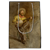 バンジョーを弾きながらスペインのカウボーイソングを歌うトレイルソング ミディアムペーパーバッグ (裏面)