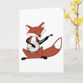 バンジョーを演奏しているキツネ カード (黄色い花)