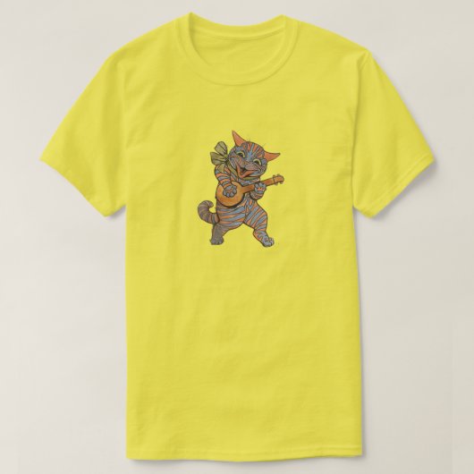 バンジョーを演奏する猫 Tシャツ (デザイン正面)