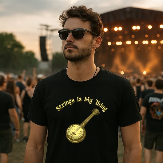 バンジョーブルーグラスフォークミュージックの弦 Tシャツ
