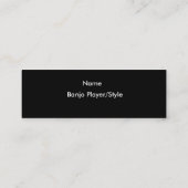 バンジョープレーヤーの接触のプロフィールカード コーリングカード (裏面)