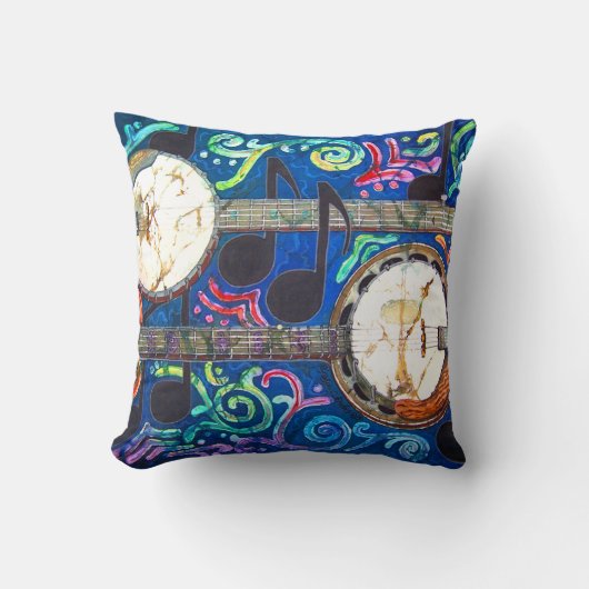 バンジョーポリエステル装飾用クッション16" x 16" クッション (正面)