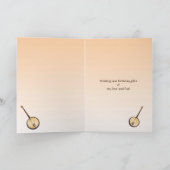 バンジョーミュージカル楽器オレンジ誕生日カード カード (内部)