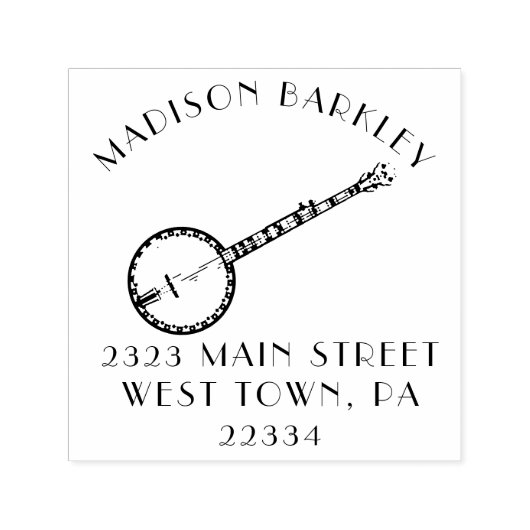 バンジョーミュージシャン音楽先生 セルフインキングスタンプ (デザイン)