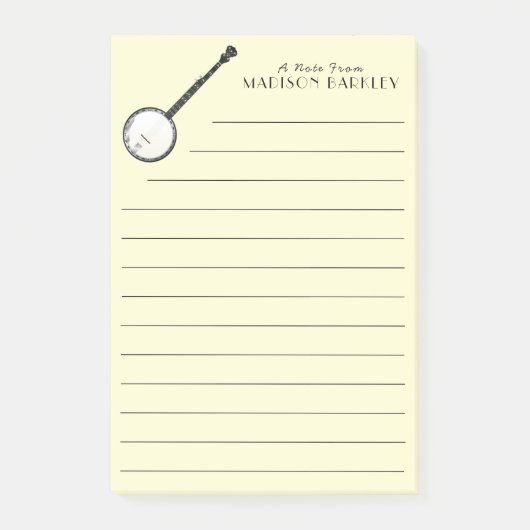 バンジョーミュージシャン音楽先生 ポストイット (正面)