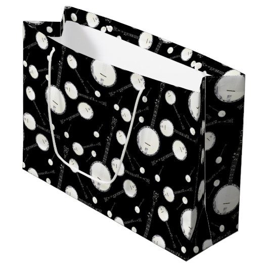 バンジョーミュージシャン音楽先生 ラージペーパーバッグ (正面アングル)