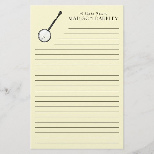 バンジョーミュージシャン音楽先生 便箋 (正面)