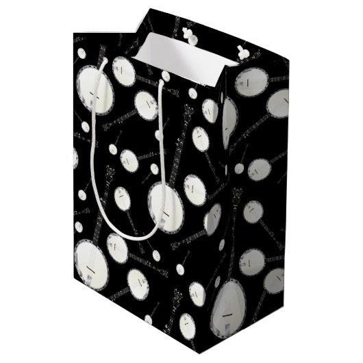 バンジョーミュージシャン音楽 ミディアムペーパーバッグ (裏面アングル)