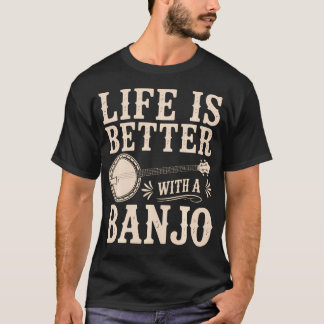 バンジョー奏者のための面白いバンジョーアート 5弦 Tシャツ