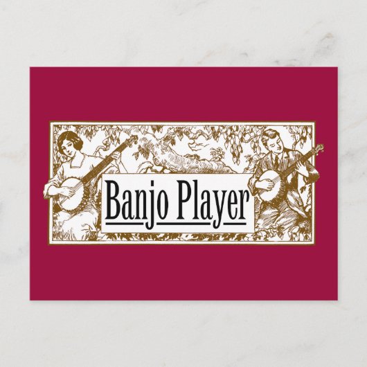 バンジョー奏者ポストカード ポストカード (正面)