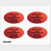 バンジョー富裕層&成功オーバルステッカー 楕円形シール (シート)