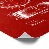 バンジョー建築特許 – ブルゴーニュ赤 ポスター (角)