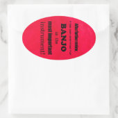 バンジョー最も重要な楽器オーバルステッカー 楕円形シール (バッグ)