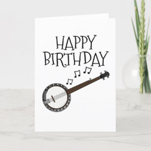 バンジョー誕生日カードバンジョイストフォークミュージシャン サンキューカード