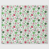 バンジョー選手のためのクリスマスフォークアートパターン ラッピングペーパー (フラット)