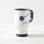 バンジョー選手のネイビーパーソナライズされたブルー トラベルマグ (正面右)