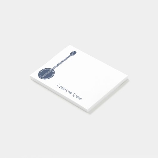 バンジョー選手のネイビーパーソナライズされたブルー ポストイット (アングル)