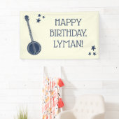 バンジョー選手のネイビーブルーパーソナライズされたパーティー 横断幕 (インサイチュ)