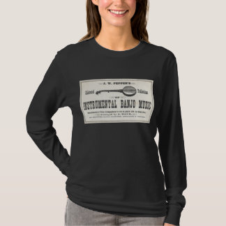 バンジョー音楽女性暗く長いsleeeveのTシャツ Tシャツ