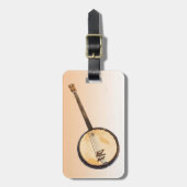 バンジョー音楽楽器の荷物のラベル ラゲッジタグ (正面縦)