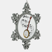 バンジョー スノーフレークピューターオーナメント (左)