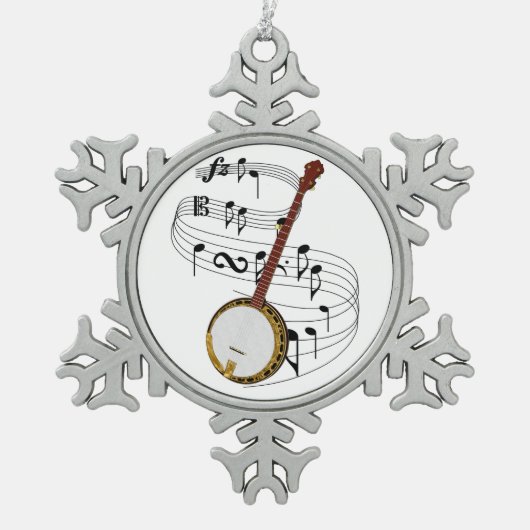 バンジョー スノーフレークピューターオーナメント (正面)