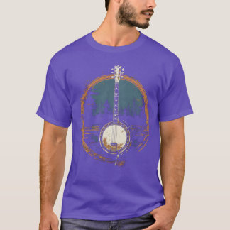バンジョー レトロ ブルーグラス ヴィンテージ ダストレス コテージコ Tシャツ