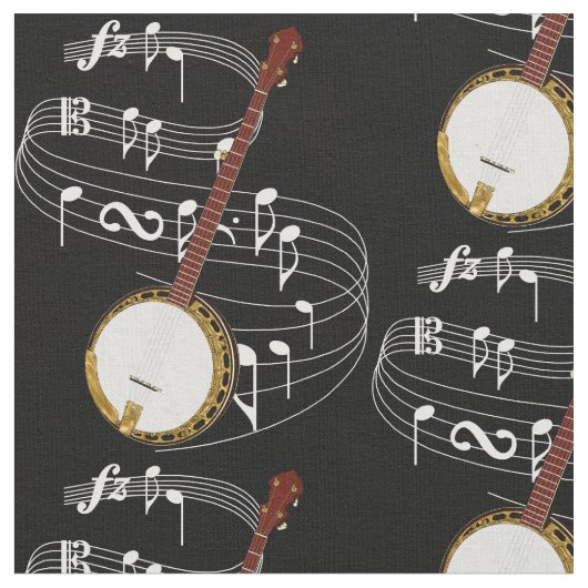 バンジョー-暗い生地 ファブリック (クローズアップ)