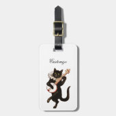 バンジョーThunder_Coveを演奏している猫 ラゲッジタグ (正面縦)