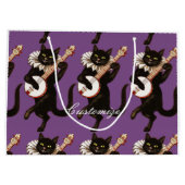 バンジョーThunder_Coveを演奏している猫 ラージペーパーバッグ (裏面)