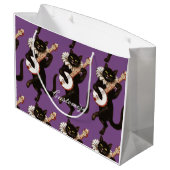 バンジョーThunder_Coveを演奏している猫 ラージペーパーバッグ (裏面アングル)