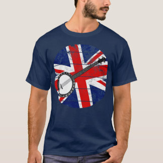 バンジョーUK国旗イギリスバンジョイストブリティッシュミュージシャン Tシャツ