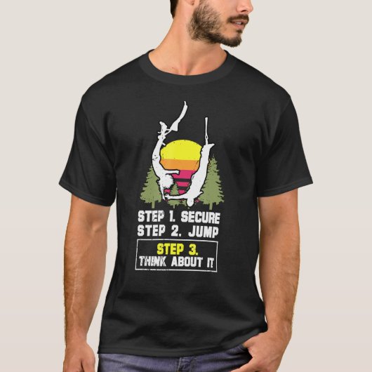 バンジージャンプフリー秋ハーネス跳ね上げゴムCo Tシャツ (正面)