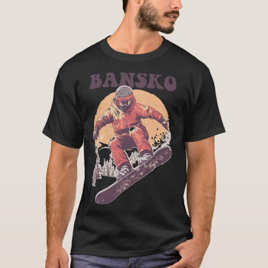 バンスコブルガリアレトロスノーボード Tシャツ (正面)
