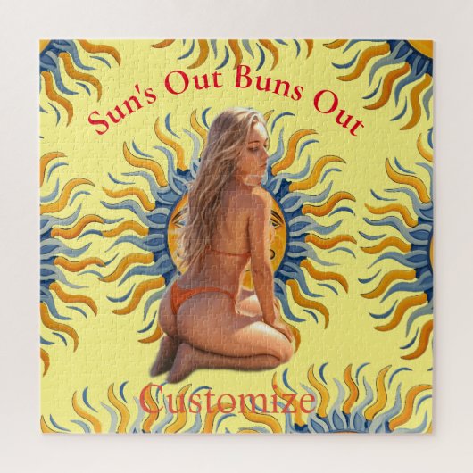 バンズアウトビキニビーチガールサンダー_コーブ ジグソーパズル (縦)