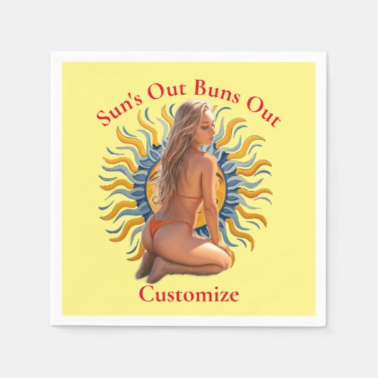 バンズアウトビキニビーチガールサンダー_コーブ スタンダードカクテルナプキン (正面)