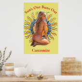 バンズアウトビキニビーチガールサンダー_コーブ ポスター (キッチン)