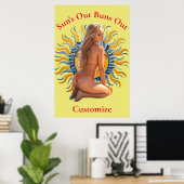 バンズアウトビキニビーチガールサンダー_コーブ ポスター (ホームオフィス)