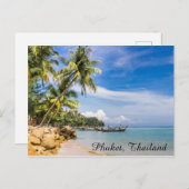 バンタオビーチの南端に係留されたボート ポストカード (正面/裏面)