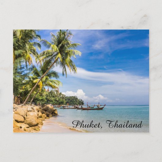 バンタオビーチの南端に係留されたボート ポストカード (正面)