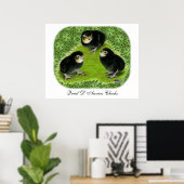 バンタムのヒナが庭で ポスター (ホームオフィス)