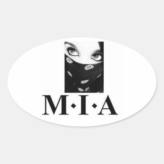 バンダナの少女 楕円形シール (正面)