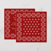 バンダナの招待状 ワンパターンなパーティーにカントリー風のアクセントを 招待状 (正面/裏面)