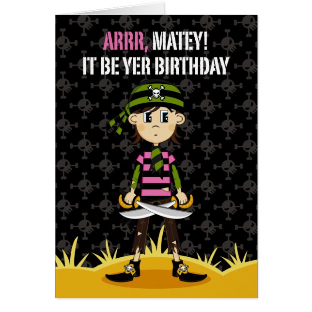 バンダナの海賊女の子カード (正面)